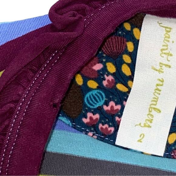 2 Matilda Jane Paint By Numbers Plum Stripe Kitten Cardigan Button up Sweater - Picture 9 of 9